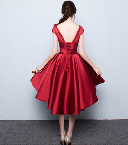 Vendita calda reale a buon mercato alto basso personalizzato Plus Size sera festa <span class=keywords><strong>da</strong></span> ballo manica rosa <span class=keywords><strong>abiti</strong></span> <span class=keywords><strong>da</strong></span> <span class=keywords><strong>damigella</strong></span> d'onore MBLA366 - Product Image 5