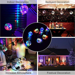Bombillas de cristal Vintage G40 IP44 E12 E17, tira de luces LED impermeables para fiesta de jardín comercial, 50 pies - Product Image 6