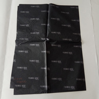 Papier de soie en coton noir avec logo blanc personnalisé pour l'emballage des vêtements