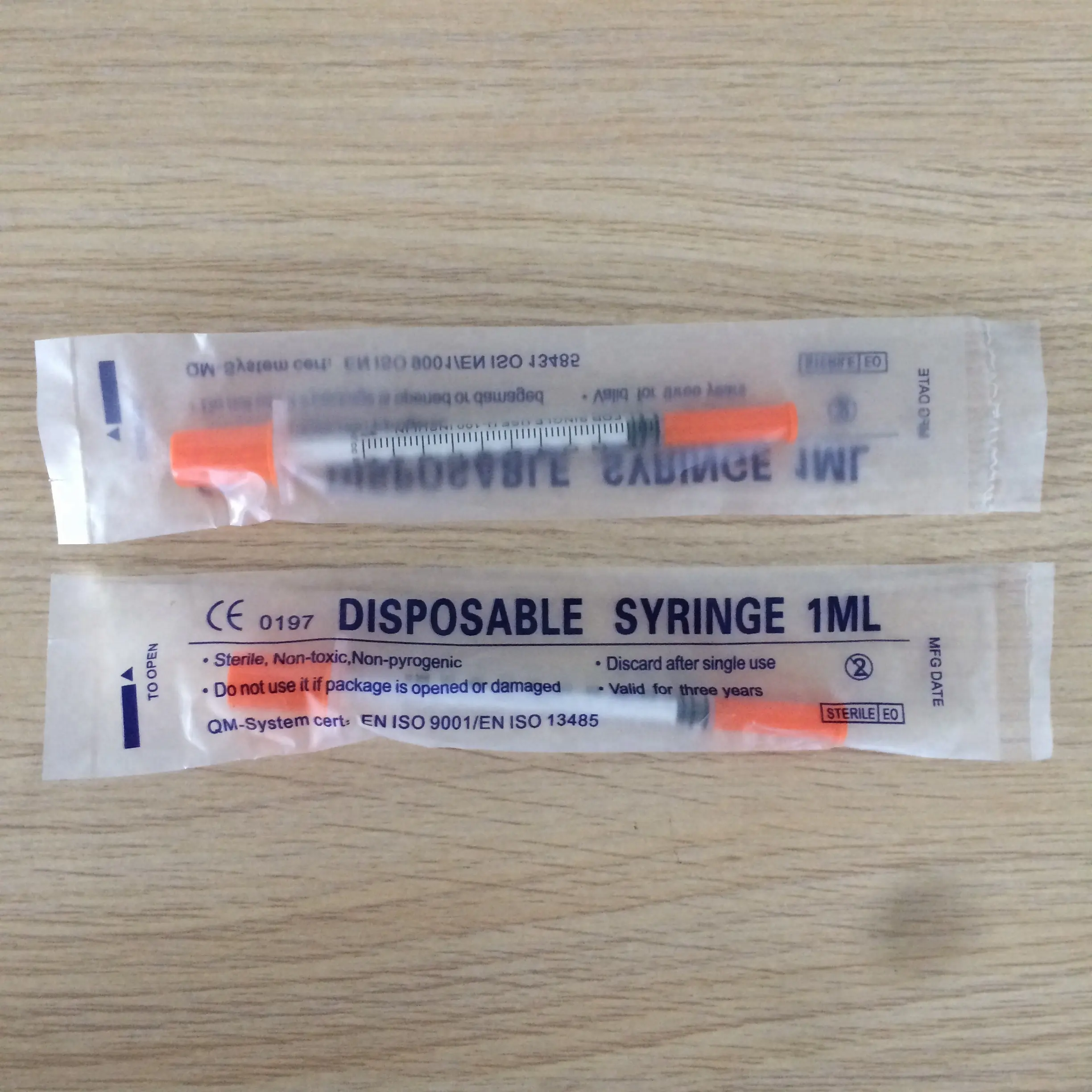 Jeringa de insulina CE Promisemed desechable médica de fábrica 0,3 ml 0,5 ml 1ml