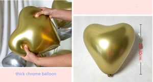 Kim Loại Chrome Hình Trái Tim Bóng Latex Dày 12 Inch Bong Bóng Trái Tim - Product Image 6