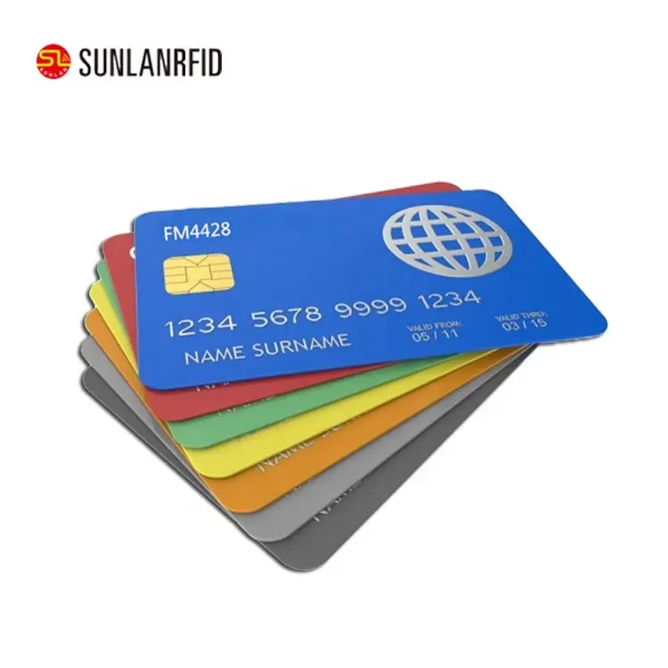 OEM Kartu IC Pintar Kontak RFID Kosong Chip FM4428 FM4442 Terlaris untuk Kartu Pembayaran