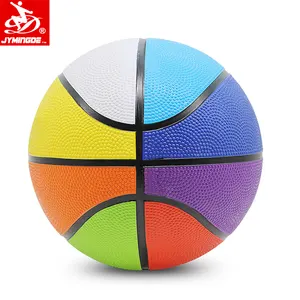 bola de baloncesto tamaño 3 Suppliers-Mini pelota de baloncesto de goma, colorida, promocional, tamaño 3