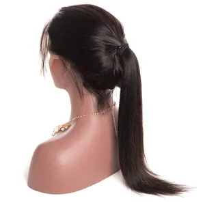 Dentelle transparente 100% perruque <span class=keywords><strong>de</strong></span> <span class=keywords><strong>cheveux</strong></span> humains attachée à <span class=keywords><strong>queue</strong></span> <span class=keywords><strong>de</strong></span> <span class=keywords><strong>cheval</strong></span> haute <span class=keywords><strong>queue</strong></span> <span class=keywords><strong>de</strong></span> <span class=keywords><strong>cheval</strong></span> perruque <span class=keywords><strong>de</strong></span> <span class=keywords><strong>cheveux</strong></span> brésiliens 150% 180% densité 360 perruques frontales en dentelle - Product Image 1