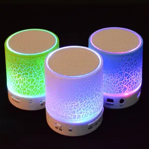 Speaker Nirkabel Logam Kolom Kecil Mini Portabel dengan Lampu LED, Speaker Nirkabel Portabel dengan Radio Fm