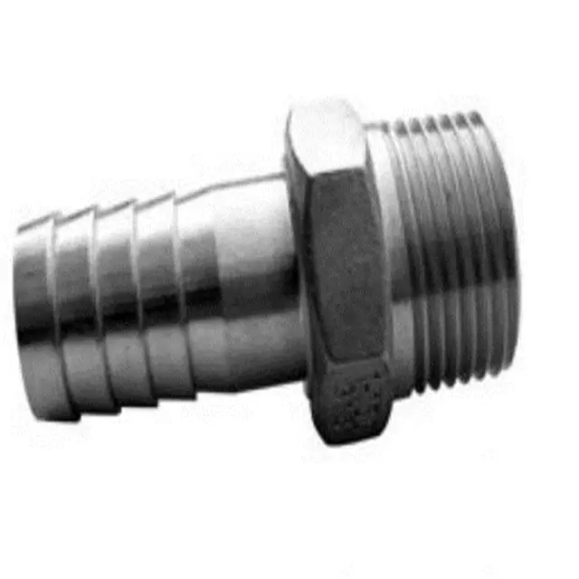 Stainless steel screw pipe fitting 1/4" NPT * 3/8" hose barb