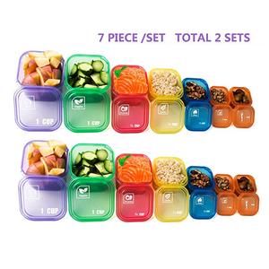 Contenitore per porzioni di cibo senza BPA da 14 pezzi Kit contenitore per il controllo delle porzioni multicolore da 21 giorni per piani dietetici perdere peso - Product Image 3
