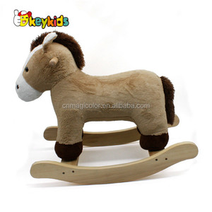 Commercio all'ingrosso migliori giochi al coperto donkey design in legno cavallo a dondolo peluche per i più piccoli W16D113 - Product Image 2