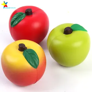 Custom Logo Fruit PU Stress Anti stress Reliever Apple Stress Ball