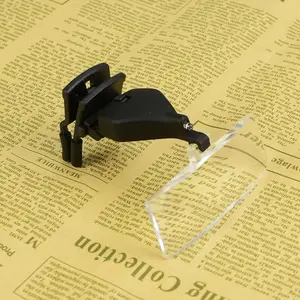 Groothandel clip vergrootglas loupe-MG19157-2 Dental clip op Vergrootglas Met LED Licht En Clip 1.5X 2.5X 3.5X