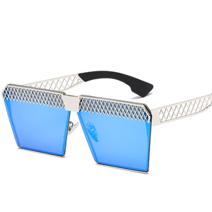 Jaspeer grande sunglass cuadrados malla hueco gafas de sol baratas Unisex espejo plano colorido gafas de sol polarizadas - Product Image 4