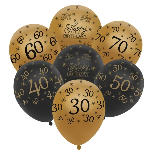 Goud Latex Ballonnen Air Black 30 40 50 60 70 Jaar Happy Birthday Party Decoraties Folie Helium Ballon