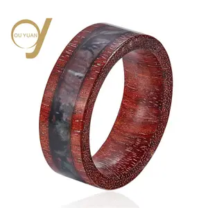 Fashion Ring With Spring Design Magnesium Wedding Resin Wood Ring