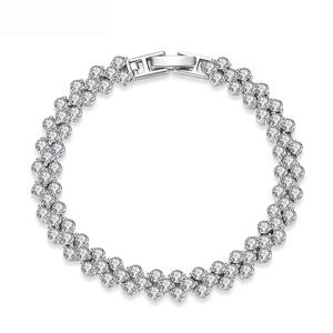 Bracelets LUOTEEMI Classic Rome 3 rangs en zircon cubique transparent AA, bijoux de mode pour femmes, bijoux de mariée - Product Image 1