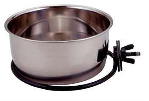 Tasses de poulailler avec cintre en acier inoxydable, argent pur, tasse de poulailler avec cintre amovible, bol d'alimentation en eau pour chenil, bol pour animaux de compagnie - Product Image 2