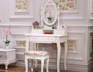 Gran oferta, tocador Shabby Chic, tocador de maquillaje con espejo y juego de Taburete - Product Image 5