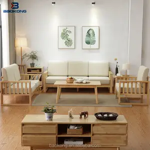 Conjunto de sofá de madeira sólida, moderno para sala de estar e móveis