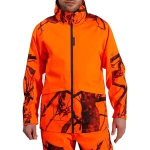 Men's Outdoor Waterproof Blaze orange Camo Hunting Jacket With Factory Price