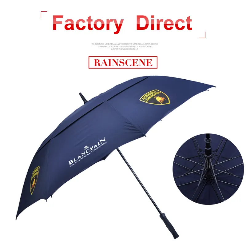 Doppelschicht Winddicht Werbe Golf Auto Regenschirm