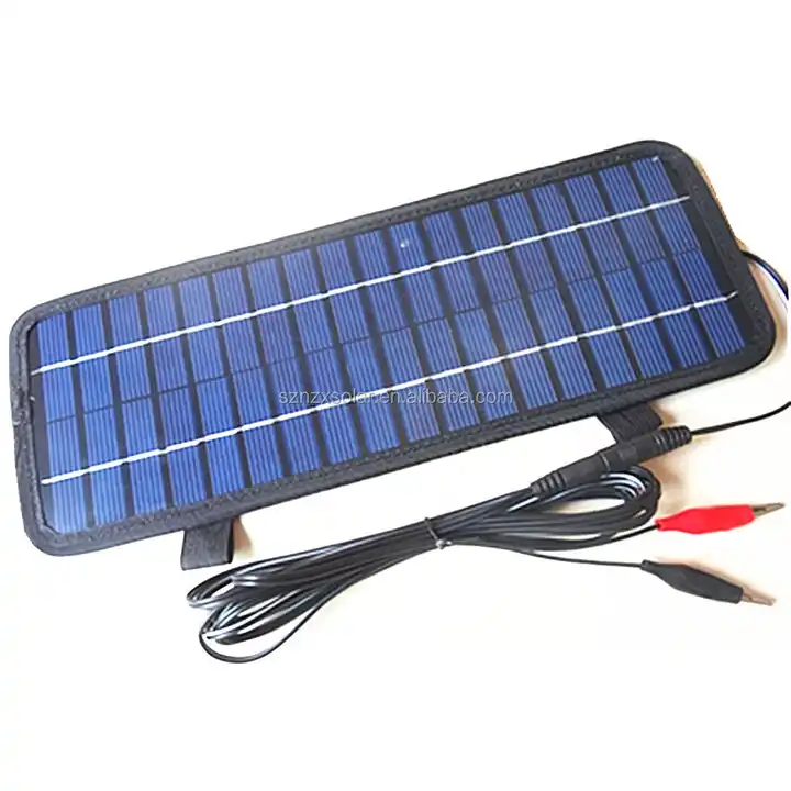 Chargeur de batterie solaire pour voiture 12 V / 5 watts sur