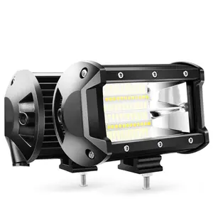 Sistema de iluminação automática 72w, barra de luz led 5 polegadas, sistema de inundação, lâmpada para carro