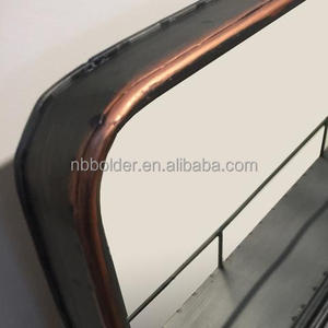 metal industrial barato <span class=keywords><strong>farmacia</strong></span> estilo <span class=keywords><strong>marco</strong></span> rectangular de metal de pared decorativos espejo con estante horizontal - Product Image 2