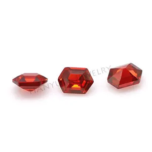 Garnet hexagon shape gemstone synthetic cz gems