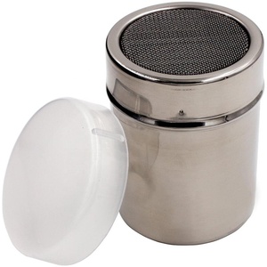 Distributeur de café fantaisie en acier inoxydable, poudre de cacao, sucre, avec couvercle à mailles fines et couvercle en plastique translucide pour la pâtisserie et la cuisine - Product Image 3