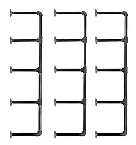 Mensola Industriale Retrò da Parete in Tubo di Ferro da 52 Pollici, Scaffale Aperto Fai-da-Te con Staffe per Bagno, <span class=keywords><strong>Conservazione</strong></span> <span class=keywords><strong>Alimenti</strong></span> o Uso in Garage - Product Image 1