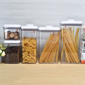 5Pcs Set Acrylic Clear Plastic Collapsible Lock Airtight Cereal Glass Storage Food Grade Container Set