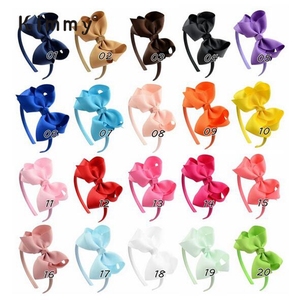 Wholesale Solid <strong>Color</strong> Grosgrain Ribbon <strong>Bow</strong> With <strong>Band</strong> for Girls - Product Image 6
