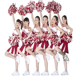 <span class=keywords><strong>Pompones</strong></span> Profesionales de <span class=keywords><strong>Animadora</strong></span> de 6 Pulgadas al por Mayor, Blancos y <span class=keywords><strong>Rojos</strong></span> Metálicos, Hechos de Plástico y PET - Product Image 3