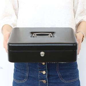 Large Key Lock Cash Storage Metal Money box with Cover and Key Lock Portable Cash Box