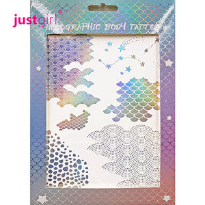 Feuille de <span class=keywords><strong>tatouage</strong></span> holographique temporaire pour enfants, transfert à l'eau, métallique, 1 pièce - Product Image 3