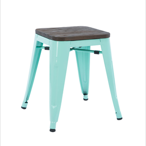 Counter <strong>Stool</strong> Chairs Dining Room Wood Seat Iron Chair <strong>Metro</strong> No Back Metal <strong>Bar</strong> <strong>Stool</strong> Set - Product Image 3