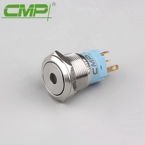 19mm or 22mm <strong>Chrome</strong> or Stainless Steel 5A Momentary or Latching Blue LED 12v Power Push Button <strong>Switch</strong> - Product Image 5