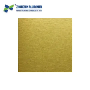 Lámina de aluminio anodizado plateado, con cepillo fino dorado