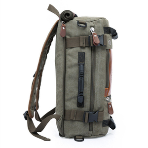<span class=keywords><strong>Mochila</strong></span> multifuncional <span class=keywords><strong>de</strong></span> alta capacidad para deportes al aire libre, bolso <span class=keywords><strong>de</strong></span> <span class=keywords><strong>viaje</strong></span> <span class=keywords><strong>de</strong></span> lona grande <span class=keywords><strong>de</strong></span> cuero Vintage para hombre, para ordenador portátil, venta al por mayor - Product Image 5