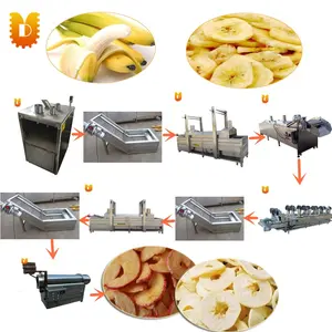 200 kg/h di chips di banana linea di produzione chips di banana frittura macchine deoliazione macchina