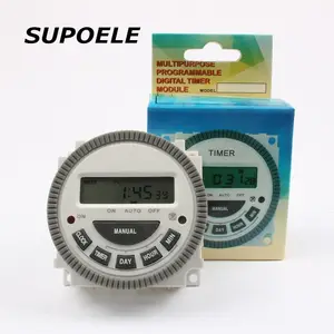 CE RoHS LCD Display 200-250V AC Daily Weekly Programmable Digital Timer TM-619 16A With Transparent Cover