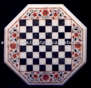 Marble Inlay <b>Table</b> Tops, <b>Chess</b> <b>Table</b> Tops - Product Image 1