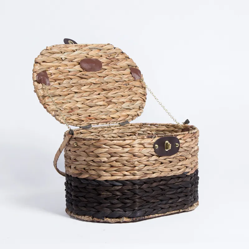 Handmade 2 Person Rectangle Bread Gift Cabinets Box Bulk Woven Wicker Home Organization And Storage Picnic Basket