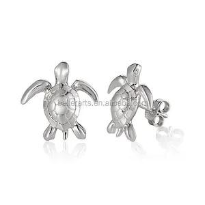 Custom Wholesale Turtle Jewelry 925 Sterling Silver Nautical Ocean Sea Turtle Stud Earring