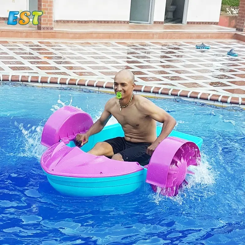 Opblaasbare water zwembad voor goedkope kids hand aqua cyclus paddle boot voor een of twee persoon