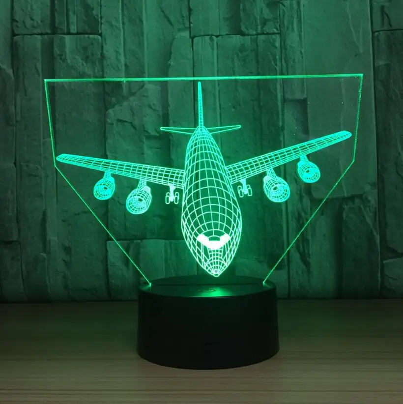 अलीबाबा नई उत्पाद एक्रिलिक 3D विमान आकार प्रकाश, 3D एक्रिलिक प्लेटों मूवी वर्ण सुपर हीरोज रात दीपक