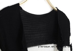 <span class=keywords><strong>blanc</strong></span> à rayures de couleur noire à <span class=keywords><strong>long</strong></span> <span class=keywords><strong>cardigan</strong></span> longueur - Product Image 4