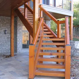 Chine en bois en u marches escalier extérieur maison conception d'escalier