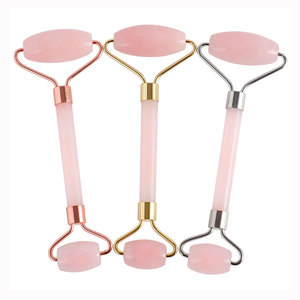 Migliore silenzioso genuino rosa 3d roller <span class=keywords><strong>viso</strong></span> massaggiatore pietra quarzo rosa rullo di giada - Product Image 3