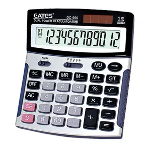 Office Supply Desktop Calculator Solar & Battery Power 12 Digits Anti-slip Design Portable Calculator