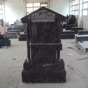 Pierres tombales bon marché de pierre tombale de monument de granit noir pur de la Chine pour le cimetière - Product Image 6